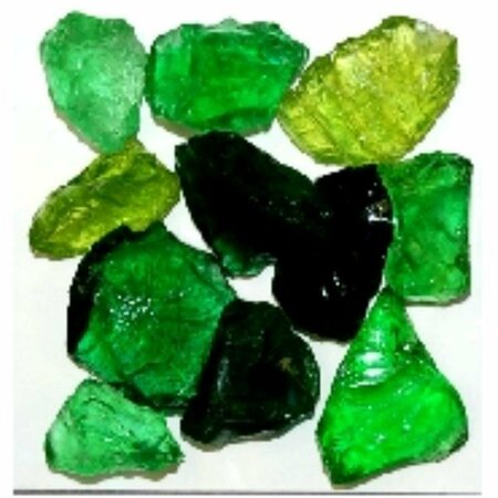 AMERICAN SPECIALTY GLASS Recycled Chunky Glass, Forest Mix - Medium - 0.5-1 in. - 50 lbs LFORESTM-50